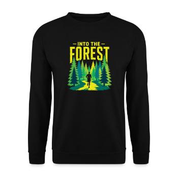 Course sur sentier - Dans la forêt - Sweat-shirt Unisexe - noir - Devant - Alina (178cm) & Michal (187cm)