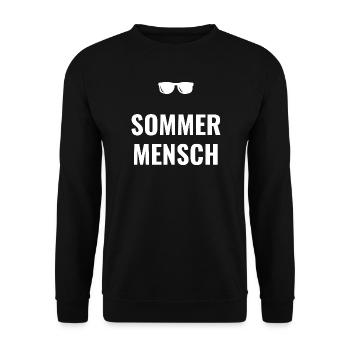 Sommermensch – Schlichtes Statement - Unisex Pullover - Schwarz - Vorne - Alina (178cm) & Michal (187cm)