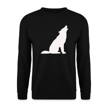 wolf- - Unisex Pullover - Schwarz - Vorne - Alina (178cm) & Michal (187cm)