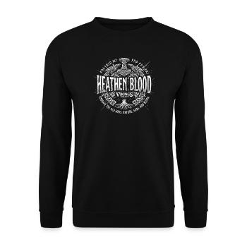 Heathen Blood v2 - Unisex Sweatshirt - black - Front - Alina (178cm) & Michal (187cm)