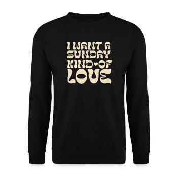 Une faute de frappe sur l’amour psychédélique ensoleillé - Sweat-shirt Unisexe - noir - Devant - Alina (178cm) & Michal (187cm)