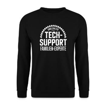 Unpaid Tech Support Family Expert - Unisex Sweatshirt - black - Front - Alina (178cm) & Michal (187cm)