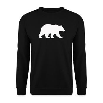 Bär Silhouette - Unisex Pullover - Schwarz - Vorne - Alina (178cm) & Michal (187cm)