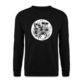 Dessin de batterie - Sweat-shirt Unisexe - noir - Devant - Alina (178cm) & Michal (187cm)