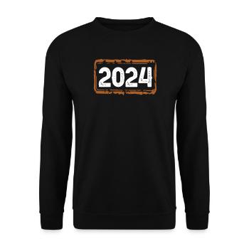 2024 year - Unisex Sweatshirt - black - Front - Alina (178cm) & Michal (187cm)