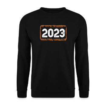 2023 year - Unisex Sweatshirt - black - Front - Alina (178cm) & Michal (187cm)