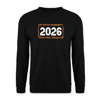 2026 year - Unisex Sweatshirt - black - Front - Alina (178cm) & Michal (187cm)