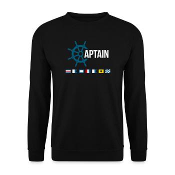 Motif des drapeaux de signalisation du volant maritime du capitaine - Sweat-shirt Unisexe - noir - Devant - Alina (178cm) & Michal (187cm)