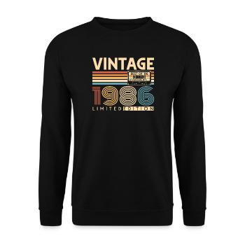 40 ans 40 ans 1986 Vintage Né - Sweat-shirt Unisexe - noir - Devant - Alina (178cm) & Michal (187cm)