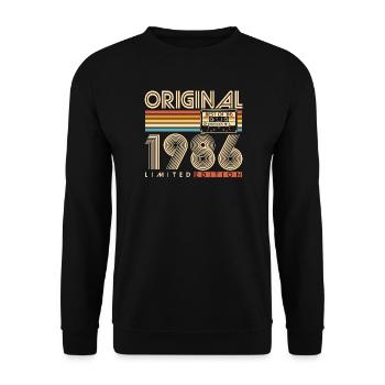 40 ans 40 ans 1986 Vintage Né - Sweat-shirt Unisexe - noir - Devant - Alina (178cm) & Michal (187cm)