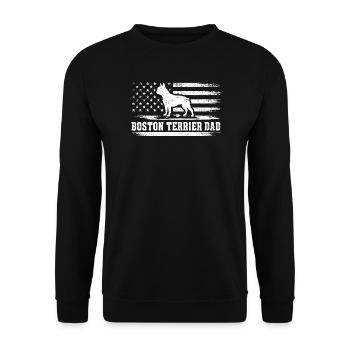 Boston Terrier Papa Papa Propriétaire de chien Amant - Sweat-shirt Unisexe - noir - Devant - Alina (178cm) & Michal (187cm)
