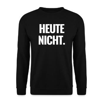 HeuteNicht Kontrast Typo - Unisex Pullover - Schwarz - Vorne - Alina (178cm) & Michal (187cm)