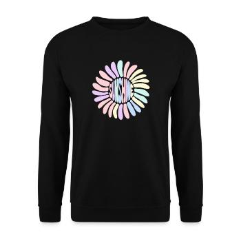 Pastel Sunshine Sun Spiral - Unisex Sweatshirt - black - Front - Alina (178cm) & Michal (187cm)