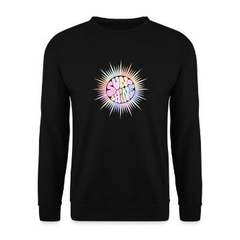 Pastel Sun SUNSHINE Retro Groovy - Unisex Pullover - Schwarz - Vorne - Alina (178cm) & Michal (187cm)