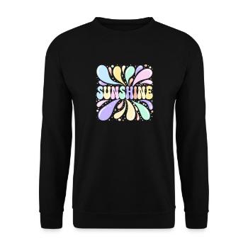 Sonnenschein-Pastell und Glitzer - Unisex Pullover - Schwarz - Vorne - Alina (178cm) & Michal (187cm)
