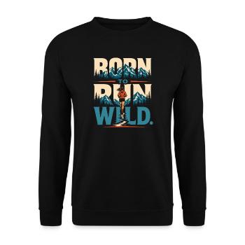 Trail Running - Born to Run Wild  - Unisex Sweatshirt - black - Front - Alina (178cm) & Michal (187cm)