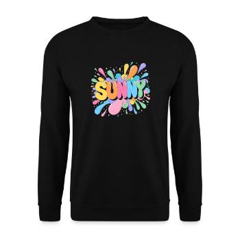 Sunny Splash Letters - Unisex Pullover - Schwarz - Vorne - Alina (178cm) & Michal (187cm)