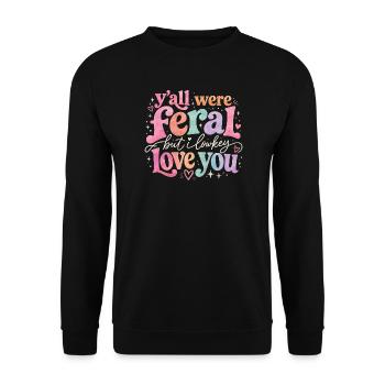 Lehrerin Spruch Humor Schule Geschenkidee - Unisex Pullover - Schwarz - Vorne - Alina (178cm) & Michal (187cm)