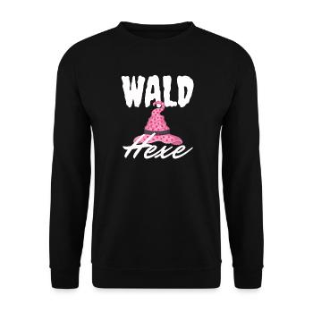 Wald Hexe Rosa Hexenhut Herzen Girly Fantasy - Unisex Pullover - Schwarz - Vorne - Alina (178cm) & Michal (187cm)