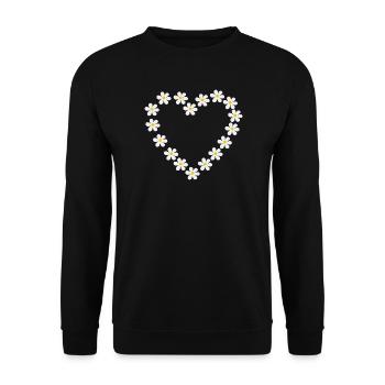 Conception de cœur marguerite - Sweat-shirt Unisexe - noir - Devant - Alina (178cm) & Michal (187cm)