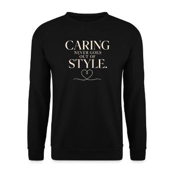 Care for the elderly for parents, family caregivers, - Unisex Sweatshirt - black - Front - Alina (178cm) & Michal (187cm)