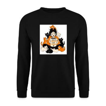 Cat Mom Coffee Survival - Sweat-shirt Unisexe - noir - Devant - Alina (178cm) & Michal (187cm)