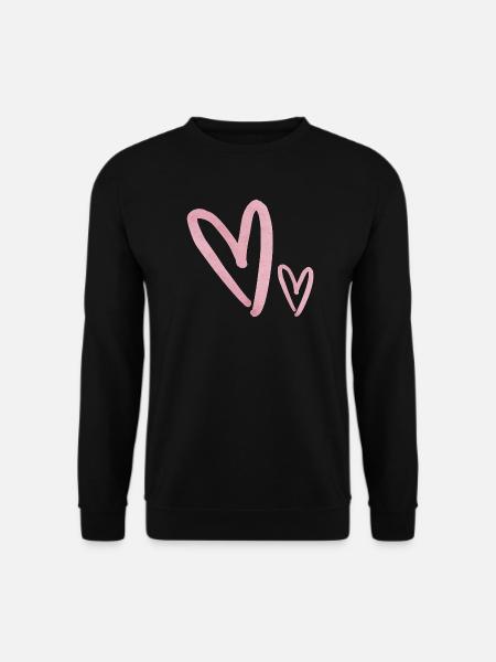 Wasserfarbenherz Duo - Unisex Pullover - Schwarz