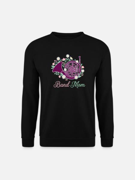 Band Mom Floral Horn - Unisex Sweatshirt - black