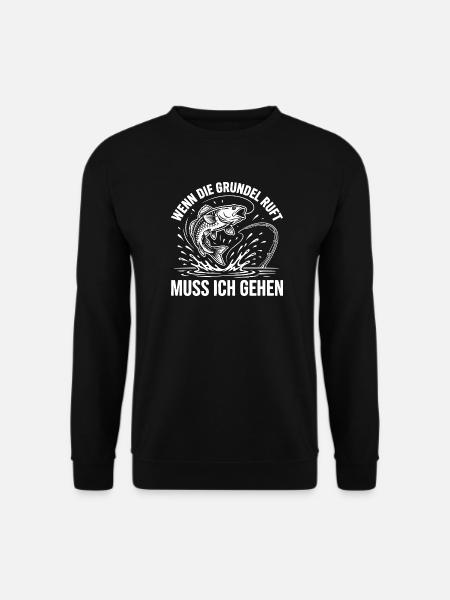 Grundel angeln Humor - Unisex Pullover - Schwarz
