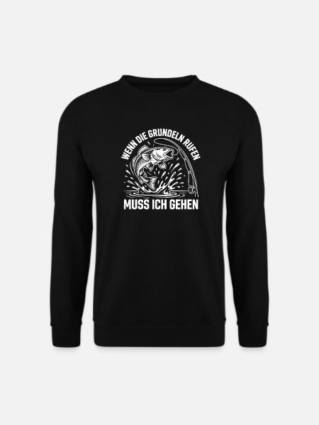 Grundel angeln Humor - Unisex Pullover - Schwarz