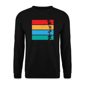 Mushroom Stripes Retro Design - Unisex Sweatshirt - black - Front - Alina (178cm) & Michal (187cm)