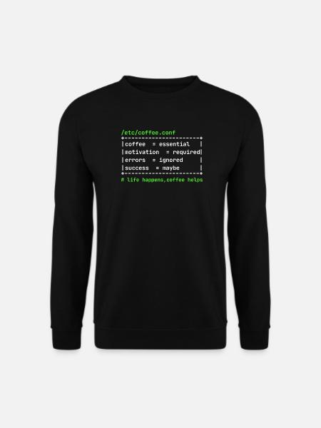 Coffee Config – Developer Kaffee Design - Unisex Pullover - Schwarz