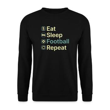 Mange Dors Soccer Répète Drôle de cadeau pour fan de football - Sweat-shirt Unisexe - noir - Devant - Alina (178cm) & Michal (187cm)