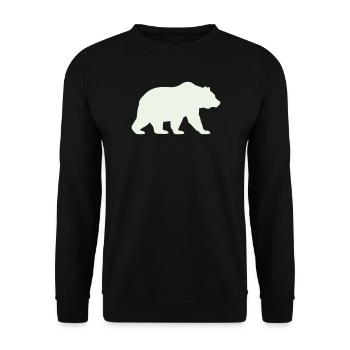Soft green bear silhouette - Unisex Sweatshirt - black - Front - Alina (178cm) & Michal (187cm)