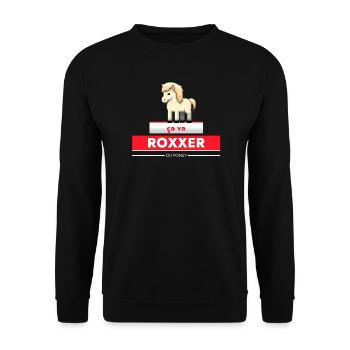 Ça va roxxer du poney - Sweat-shirt Unisexe - noir - Devant - Alina (178cm) & Michal (187cm)