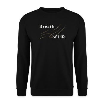Breath of Life Christian Design – Gen 2:7 - Unisex Sweatshirt - black - Front - Alina (178cm) & Michal (187cm)