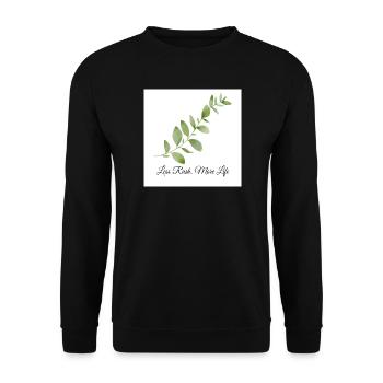 Moins de précipitation, plus de vie | Vintage botanique minimaliste - Sweat-shirt Unisexe - noir - Devant - Alina (178cm) & Michal (187cm)