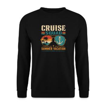 Retro Cruise Squad Summer Vacation Sunglasses - Unisex Sweatshirt - black - Front - Alina (178cm) & Michal (187cm)