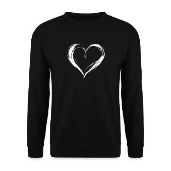 Herz - Unisex Pullover - Schwarz - Vorne - Alina (178cm) & Michal (187cm)