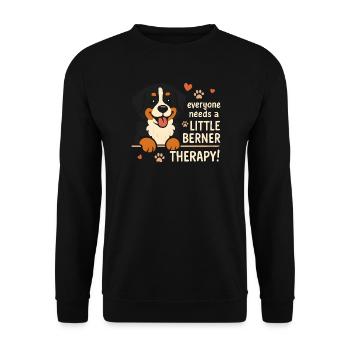 Bernese Mountain Dog Little Berner Therapy Dog Humor - Unisex Sweatshirt - black - Front - Alina (178cm) & Michal (187cm)