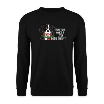 Bernese Mountain Dog Little Berner Therapy Dog Humor - Unisex Sweatshirt - black - Front - Alina (178cm) & Michal (187cm)