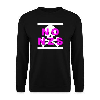 NO NZS, NEVER AGAIN, ANTI-FASCISM, NO AFD PINK - Unisex Sweatshirt - black - Front - Alina (178cm) & Michal (187cm)