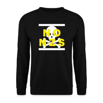 NO NZS, NEVER AGAIN, ANTI-FASCISM, NO AFD YELLOW - Unisex Sweatshirt - black - Front - Alina (178cm) & Michal (187cm)