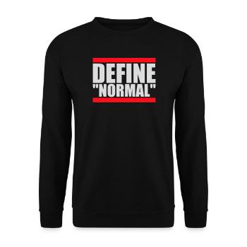 Define Normal Lustig Sarkastisch Definition Grafik - Unisex Pullover - Schwarz - Vorne - Alina (178cm) & Michal (187cm)