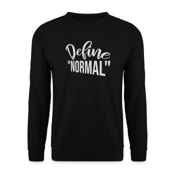 Define Normal Lustig Sarkastisch Definition Grafik - Unisex Pullover - Schwarz - Vorne - Alina (178cm) & Michal (187cm)