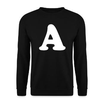Imprimé grand style A | Point A | Un logo - Sweat-shirt Unisexe - noir - Devant - Alina (178cm) & Michal (187cm)
