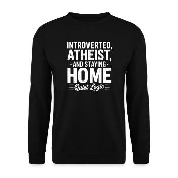 Introvert, Atheist, Homebody Tee - Unisex Sweatshirt - black - Front - Alina (178cm) & Michal (187cm)