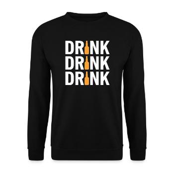 DRINK DRINK DRINK Funny Party Motif For - Unisex Sweatshirt - black - Front - Alina (178cm) & Michal (187cm)
