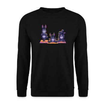 Yoga Âne Savasana Namasté Humour - Sweat-shirt Unisexe - noir - Devant - Alina (178cm) & Michal (187cm)