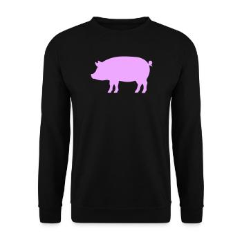 Pig Silhouette - Unisex Sweatshirt - black - Front - Alina (178cm) & Michal (187cm)